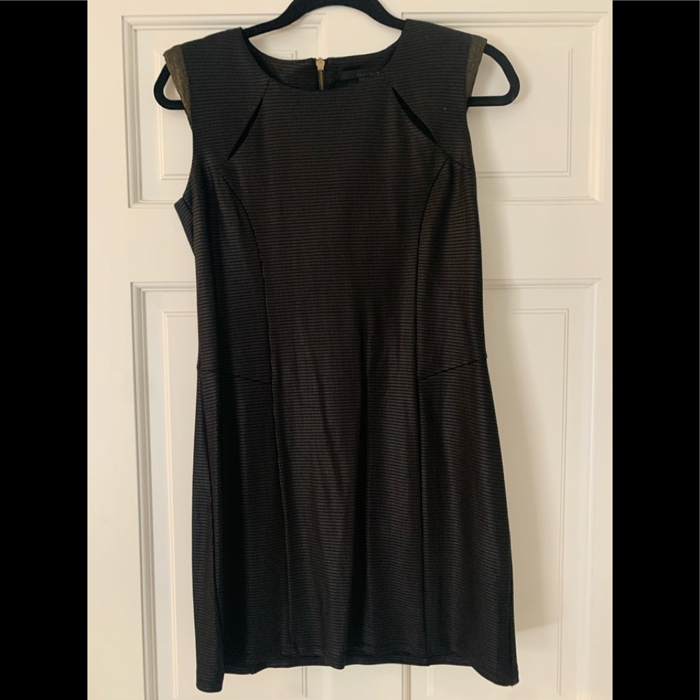 Ellison black mini dress with gold zipper